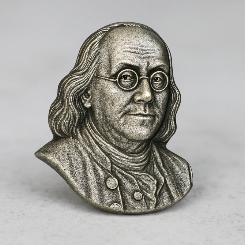 Benjamin Franklin’s 3D Metal Lapel Pins Badges - CustomBlitz.com