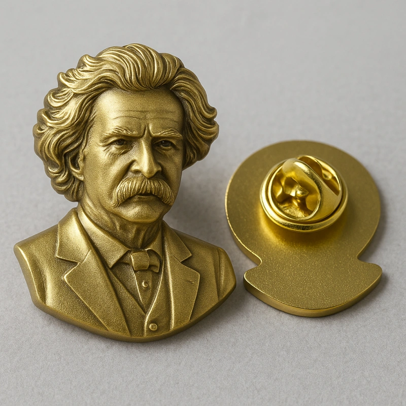 Mark Twain’s 3D Metal Lapel Pins Badges - CustomBlitz.com