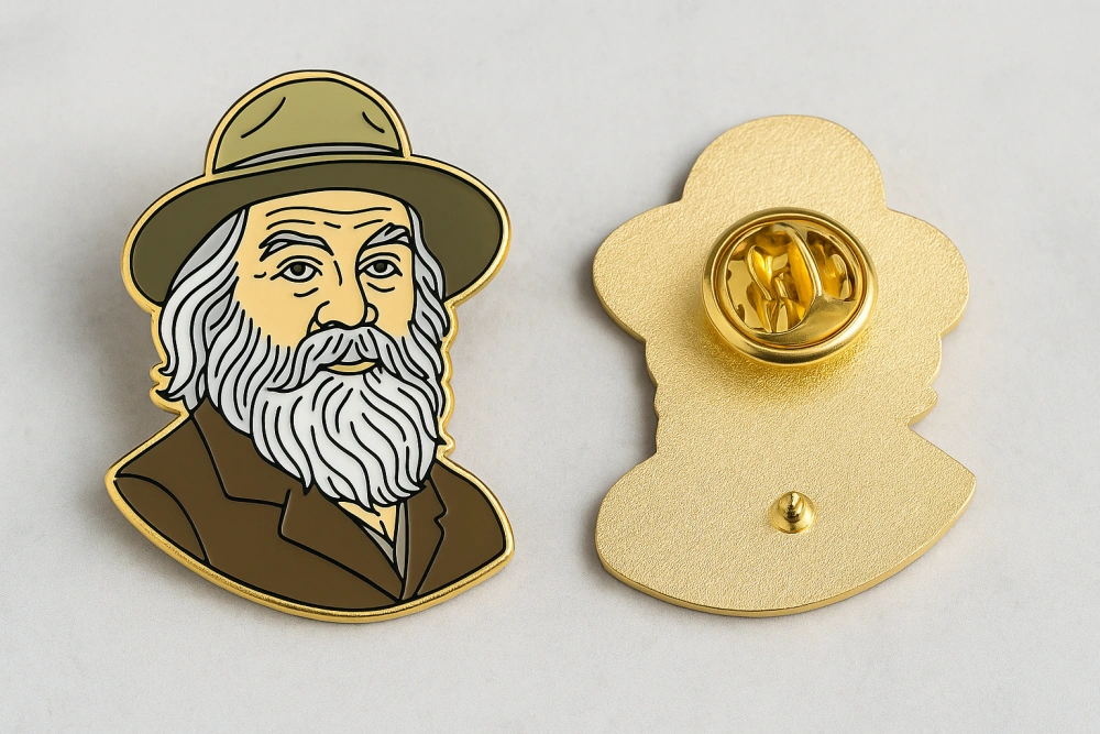 Walt Whitman’s Enamel Lapel Pins Badges - CustomBlitz.com