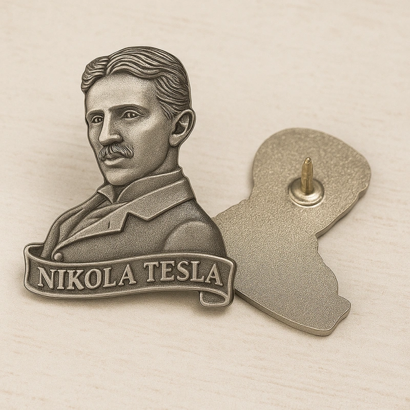 Nikola Tesla’s 3D Metal Lapel Pins Badges - CustomBlitz.com