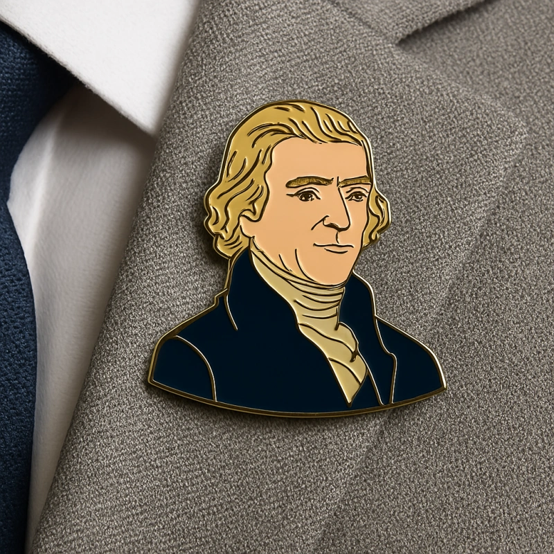 Custom Thomas Jefferson’s Lapel Pins Badges Usage Scenario - CustomBlitz.com