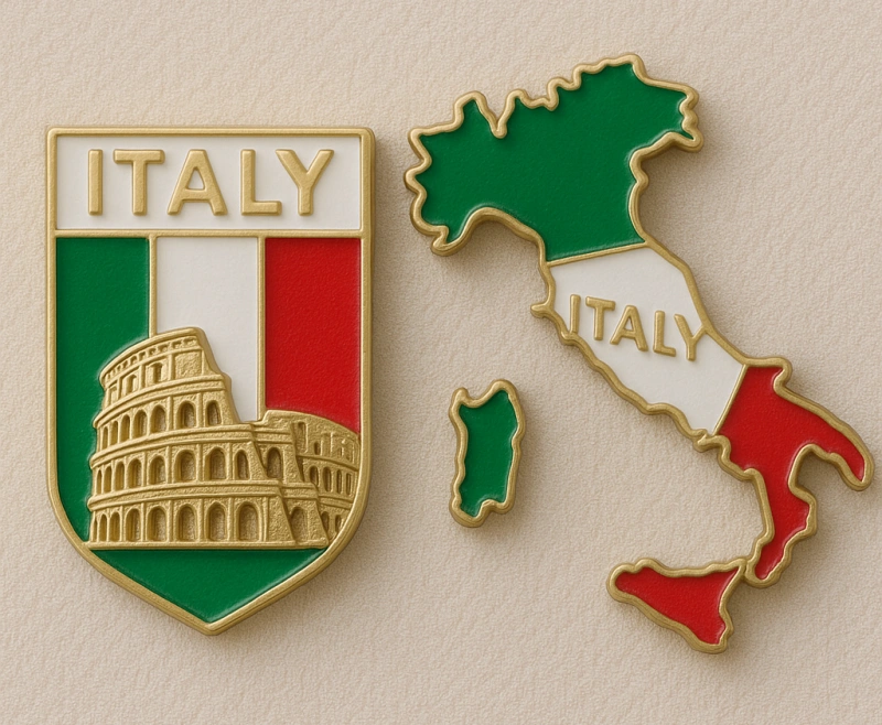 Custom Italy Symbols Lapel Pins Badges & Magnets - CustomBlitz.com