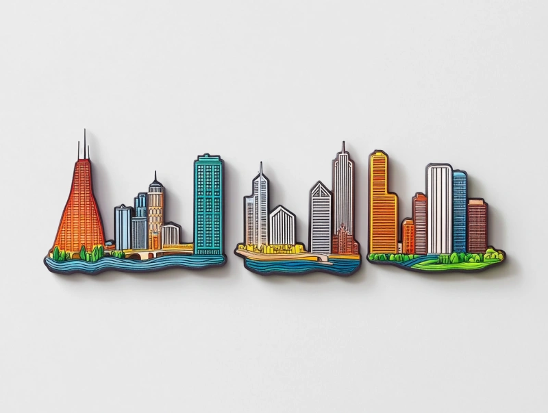 Custom Chicago Souvenir Lapel Pins,Fridge Magnets,Keychains,Badges - CustomBlitz.com