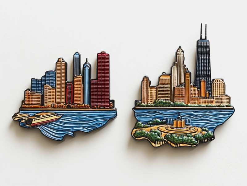 Custom Chicago Lapel Pins,Fridge Magnets,Keychains,Badges - CustomBlitz.com