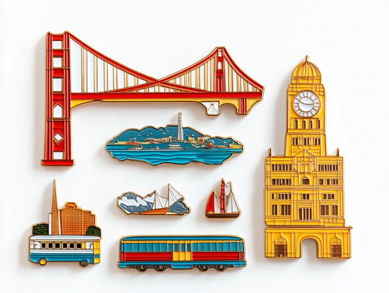 Custom San Francisco Lapel Pins,Fridge Magnets,Keychains,Badges - CustomBlitz.com