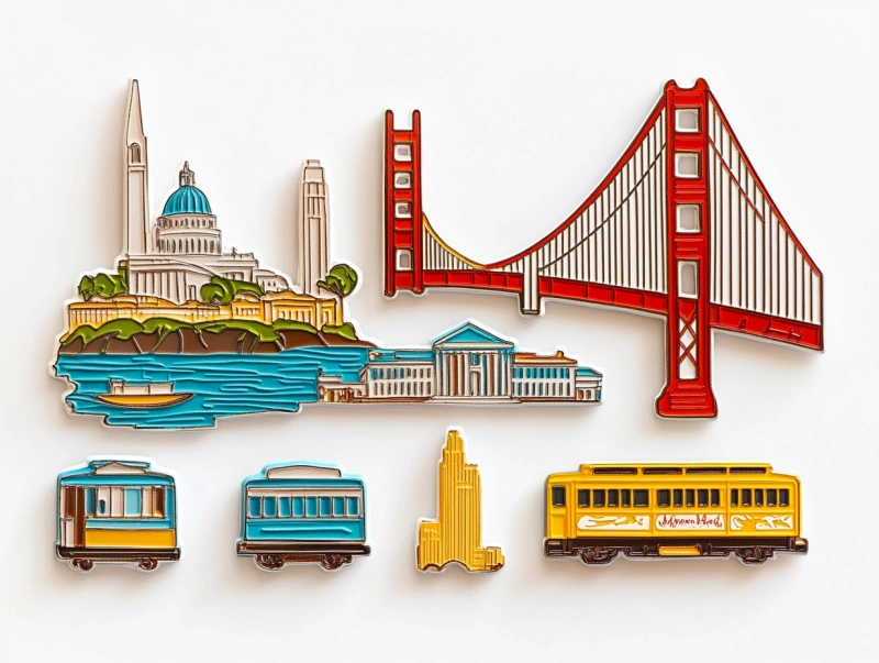 Custom San Francisco Souvenir Lapel Pins,Fridge Magnets,Keychains,Badges - CustomBlitz.com
