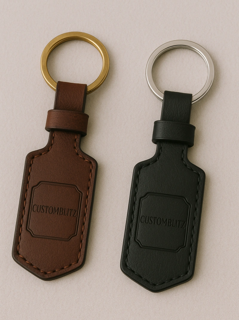 Custom High-Quality Leather Keychains - CustomBlitz.com