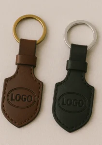 Custom Logo Leather Keychains - CustomBlitz.com