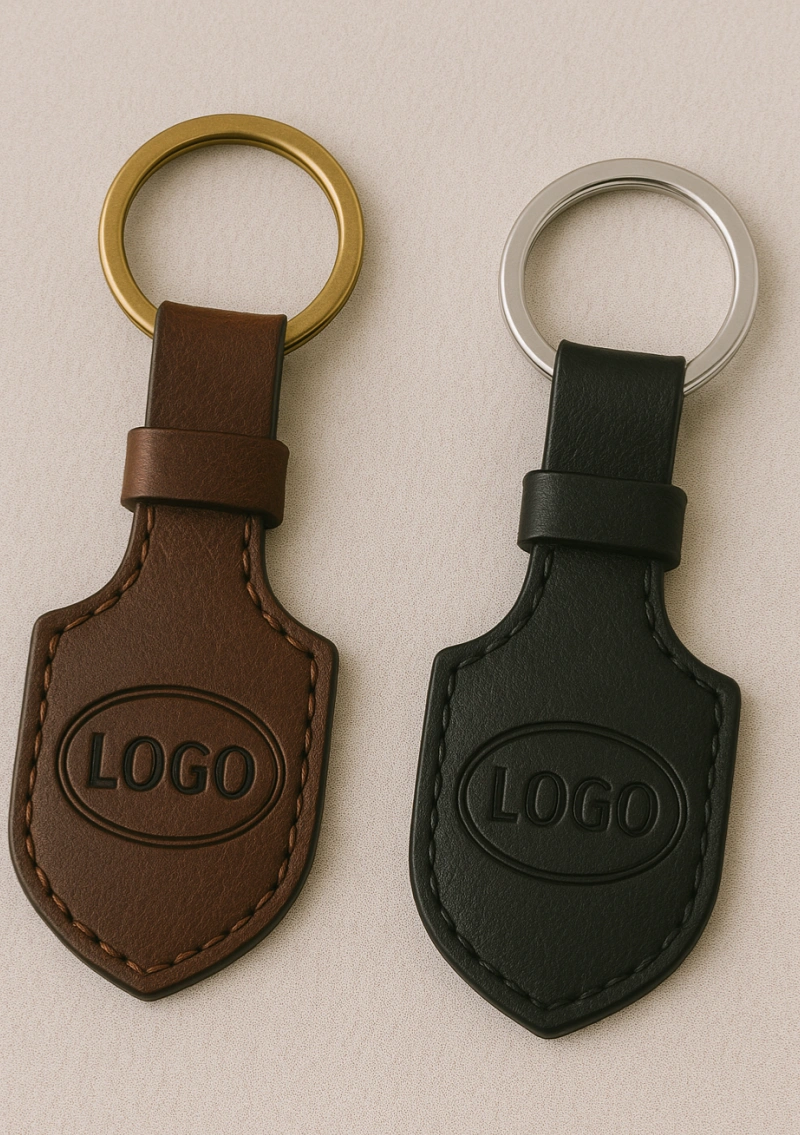 Custom Logo Leather Keychains - CustomBlitz.com