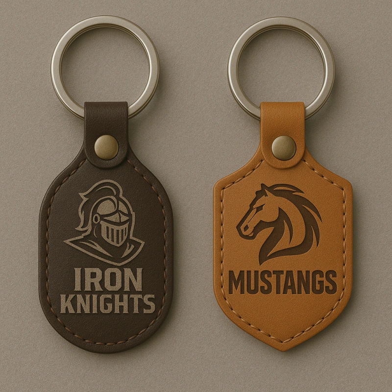 Custom Leather Keychains with Team Logo - CustomBlitz.com