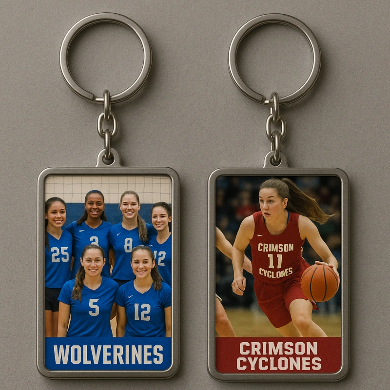 custom team photo or action shots keychains - CustomBlitz.com