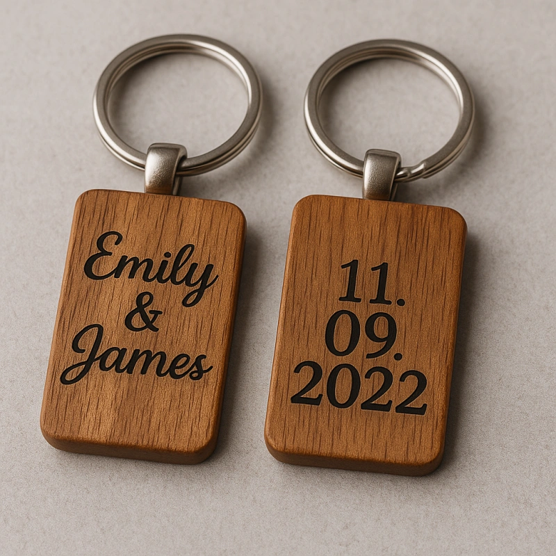 Custom Engraved Name and Date Keychains - CustomBlitz.com
