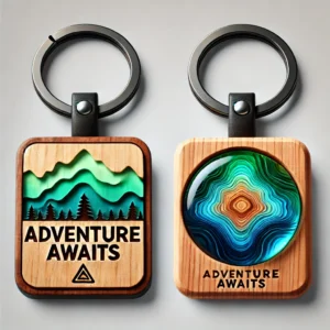 Wood and Resin Combo Keychains - CustomBlitz.com