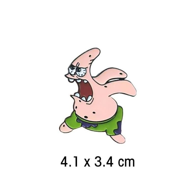 Custom Buy Patrick Star Angry Pin Badge Size- CustomBlitz