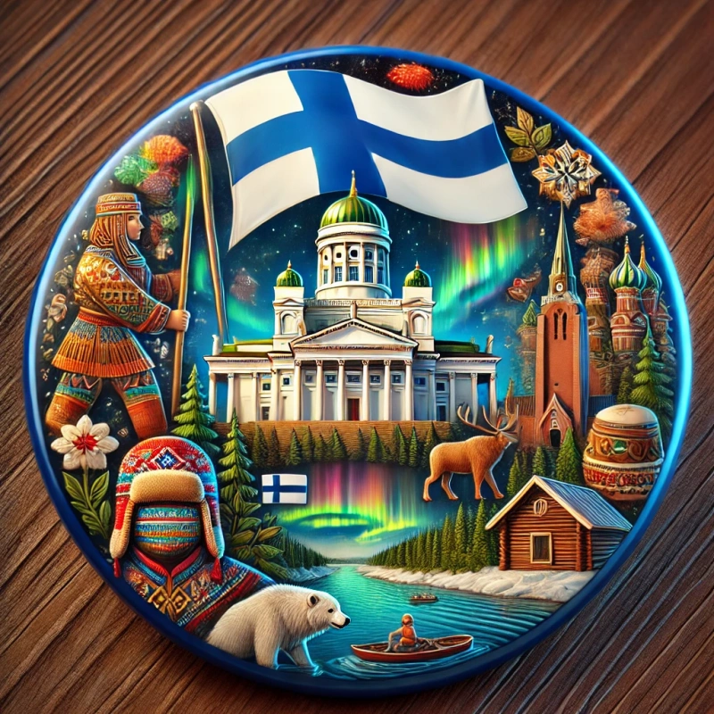 Custom Finland Lapel Pins & Magnets - CustomBlitz.com