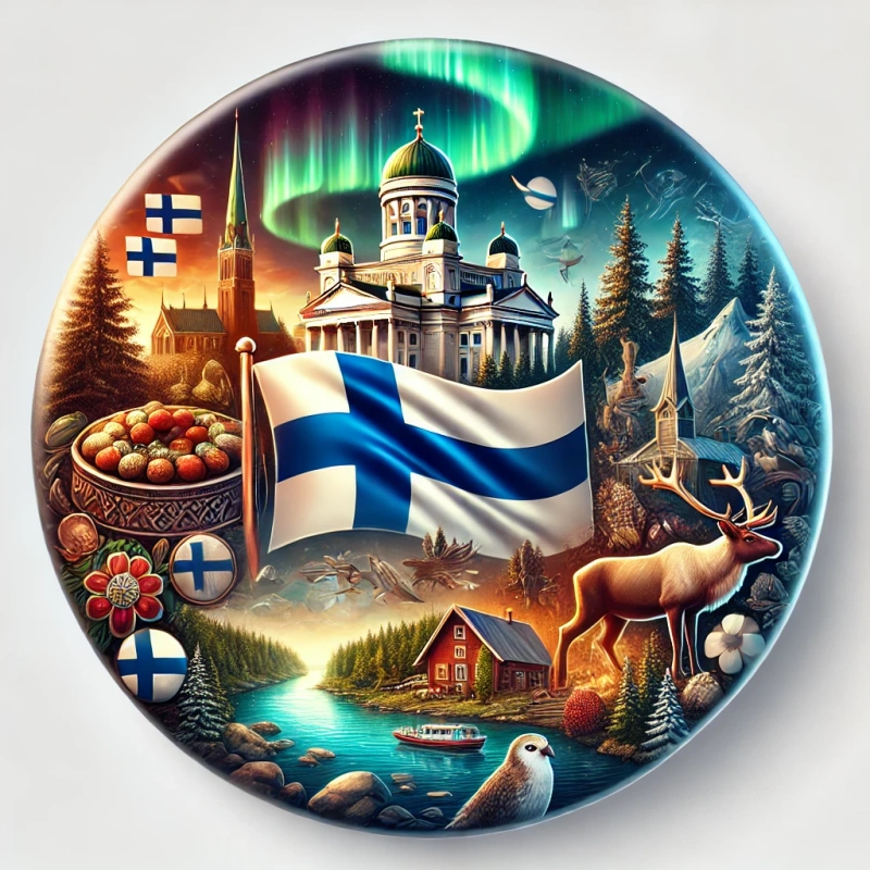 Custom Finland Lapel Pins & Magnets - CustomBlitz.com