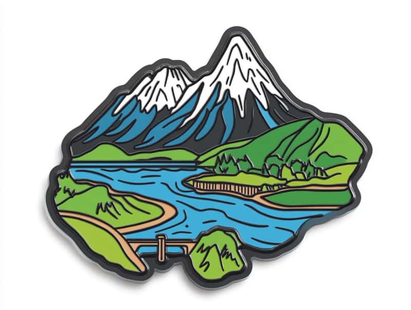 Custom New Zealand Landscape Lapel Pins & Magnets - CustomBlitz.com
