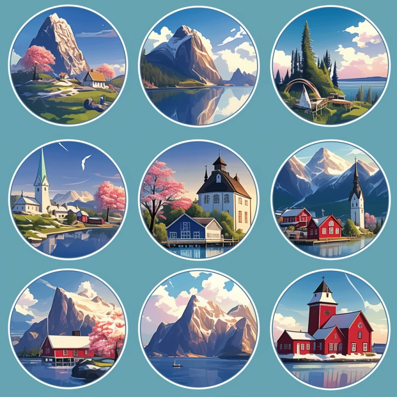 Custom Norway Landmarks Lapel Pins & Magnets - CustomBlitz.com
