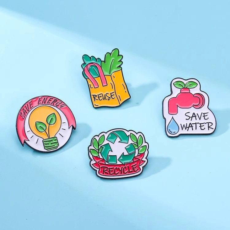 Custom Buy Earth-Themed Pins Badge Usage Scenarios- CustomBlitz