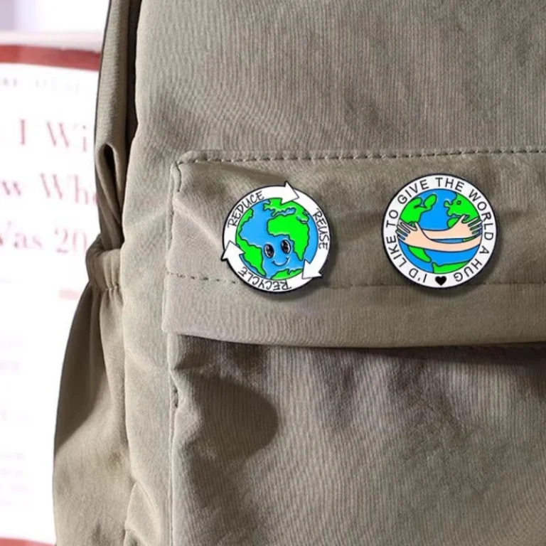 Custom Buy Earth-Themed Pins Badge Usage Scenarios- CustomBlitz