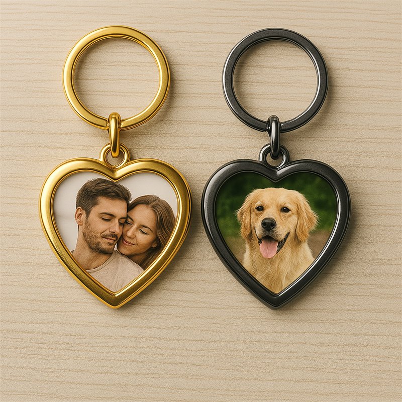 Custom Heart-Shaped Metal Keychains - CustomBlitz.com