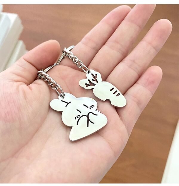 Custom Buy Rabbit Keychains & Keyrings – Cute Bunny and Carrot Charm Set - Image 4