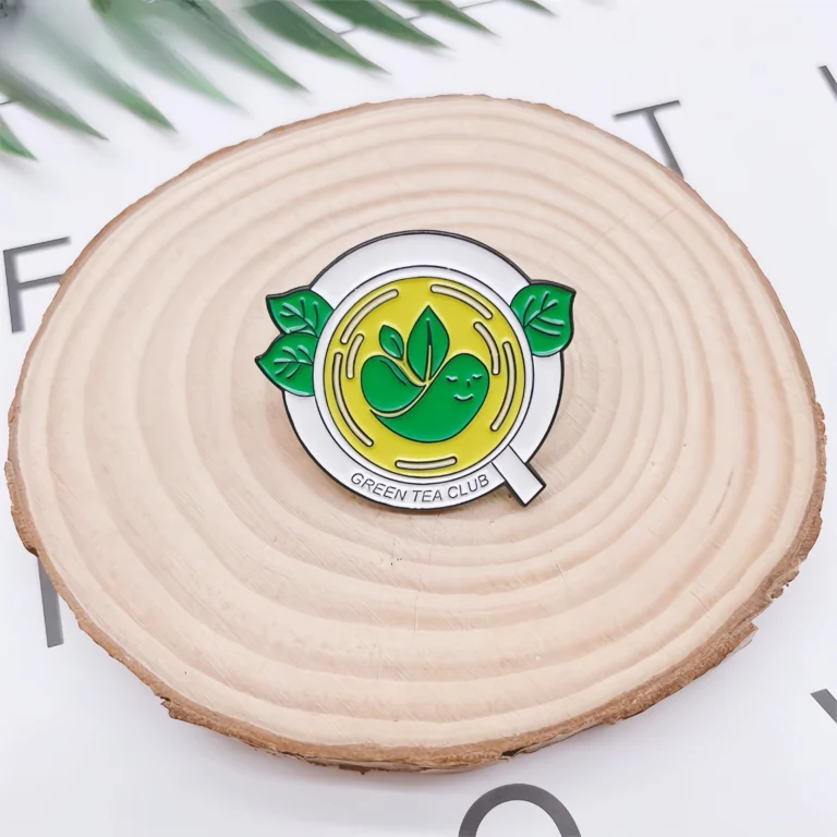 Custom Buy Green Tea Pins Badge Usage Scenarios- CustomBlitz.com