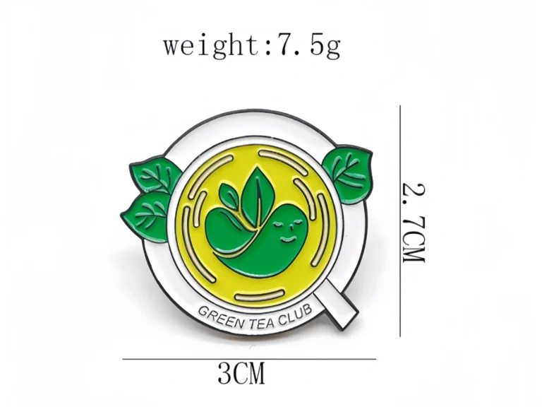 Custom Buy Green Tea Pins Badge Size- CustomBlitz