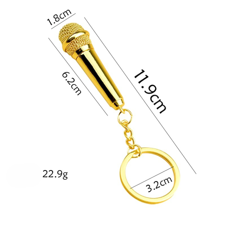 Custom Buy Microphone Keychains & Keyrings Size- CustomBlitz
