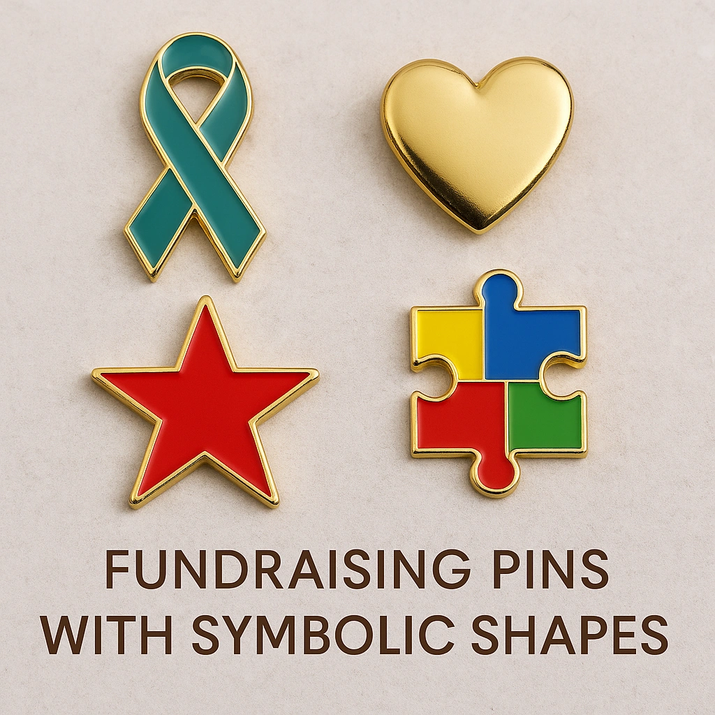 Fundraising Pins with Symbolic Shapes - CustomBlitz.com