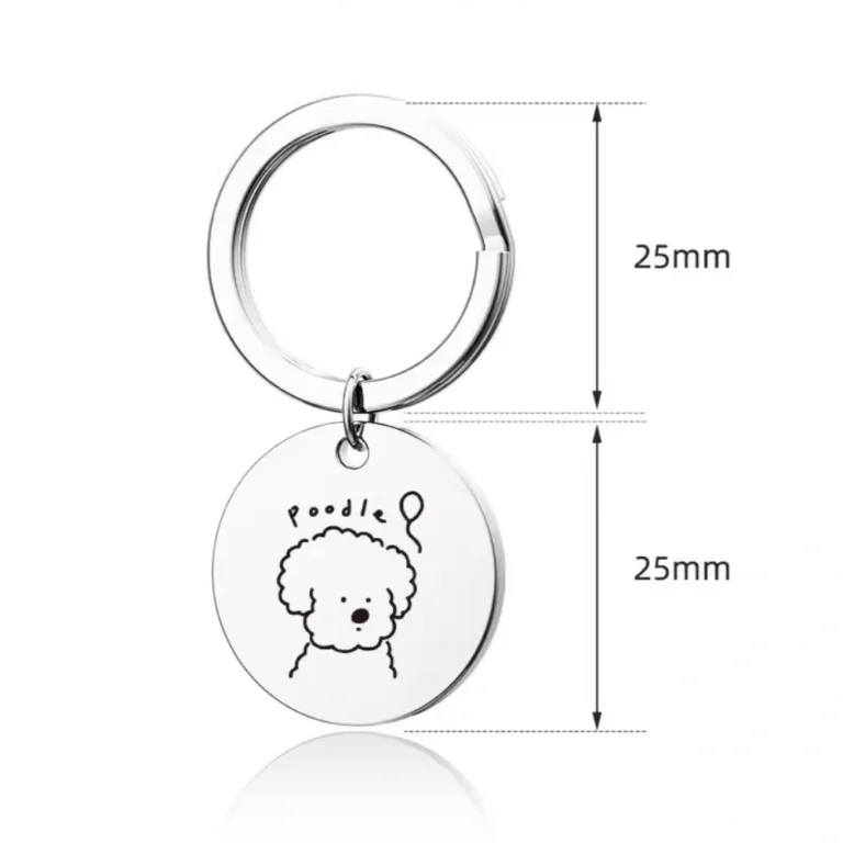 Custom Buy Poodle Dog Keychains & Keyrings Size- CustomBlitz