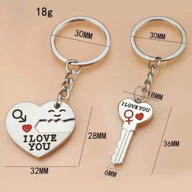 Custom Buy Couple Keychains & Keyrings Size- CustomBlitz