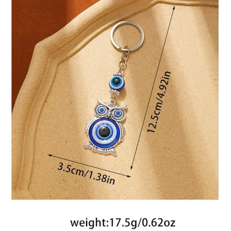 Custom Buy Owl Evil Eye Keychains & Keyrings Size- CustomBlitz