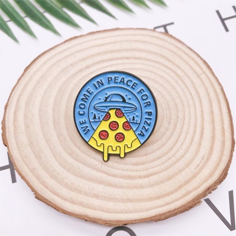 Custom Buy Pizza UFO Pins Badge Usage Scenarios- CustomBlitz