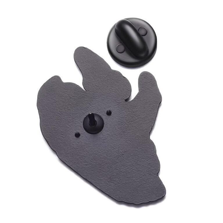 Custom Buy Hollow Mask Pin Badge Back- CustomBlitz