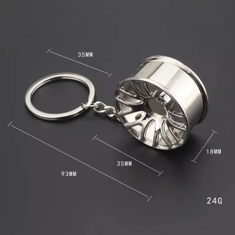 Custom Buy Silver Car Wheel Keychains & Keyrings Size- CustomBlitz