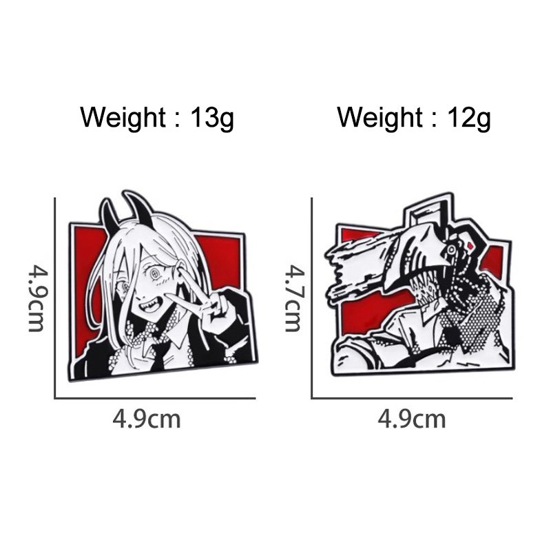 Custom Buy Power and Chainsaw Devil Pins Badge Size- CustomBlitz.com