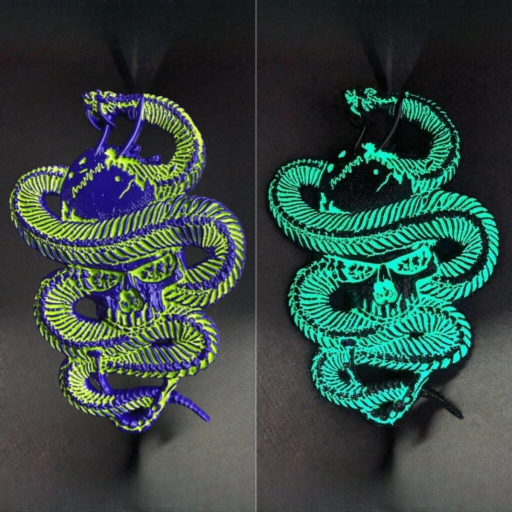 Custom Glow in the Dark Skull Snake Pins - CustomBlitz.com