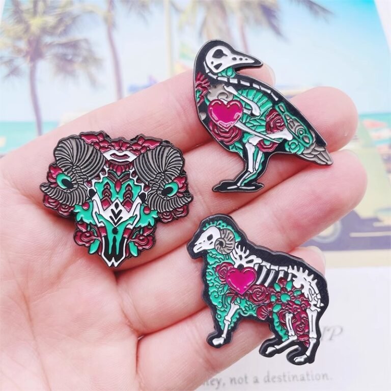 Custom Buy Gothic Skeleton Animal pins badge Usage Scenarios- CustomBlitz