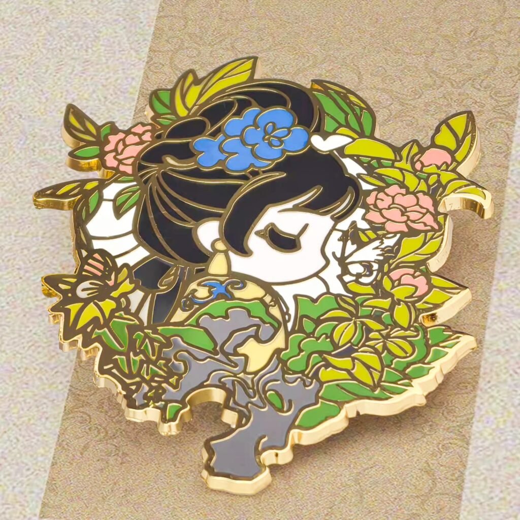 Custom Hard Enamel Pins with Kawaii Anime Girl Design - CustomBlitz.com